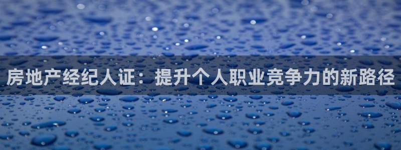 新宝5官方登录入口：房地产经纪人证：提升个人职业竞争力的新路